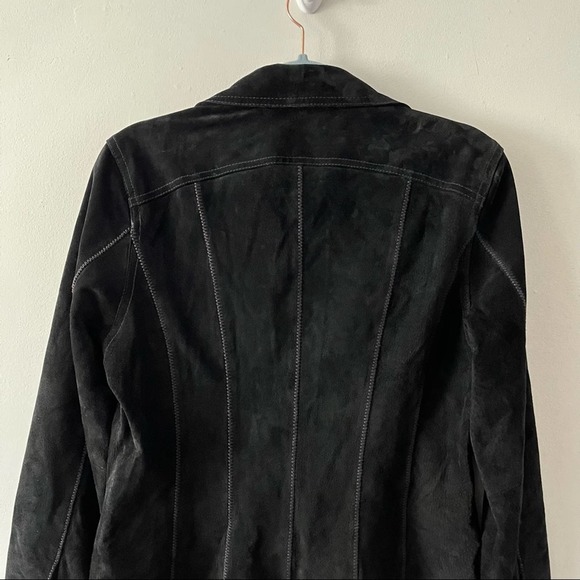 Live A Little 100% Leather Suede Black Jacket Sz Medium - Picture 6 of 8